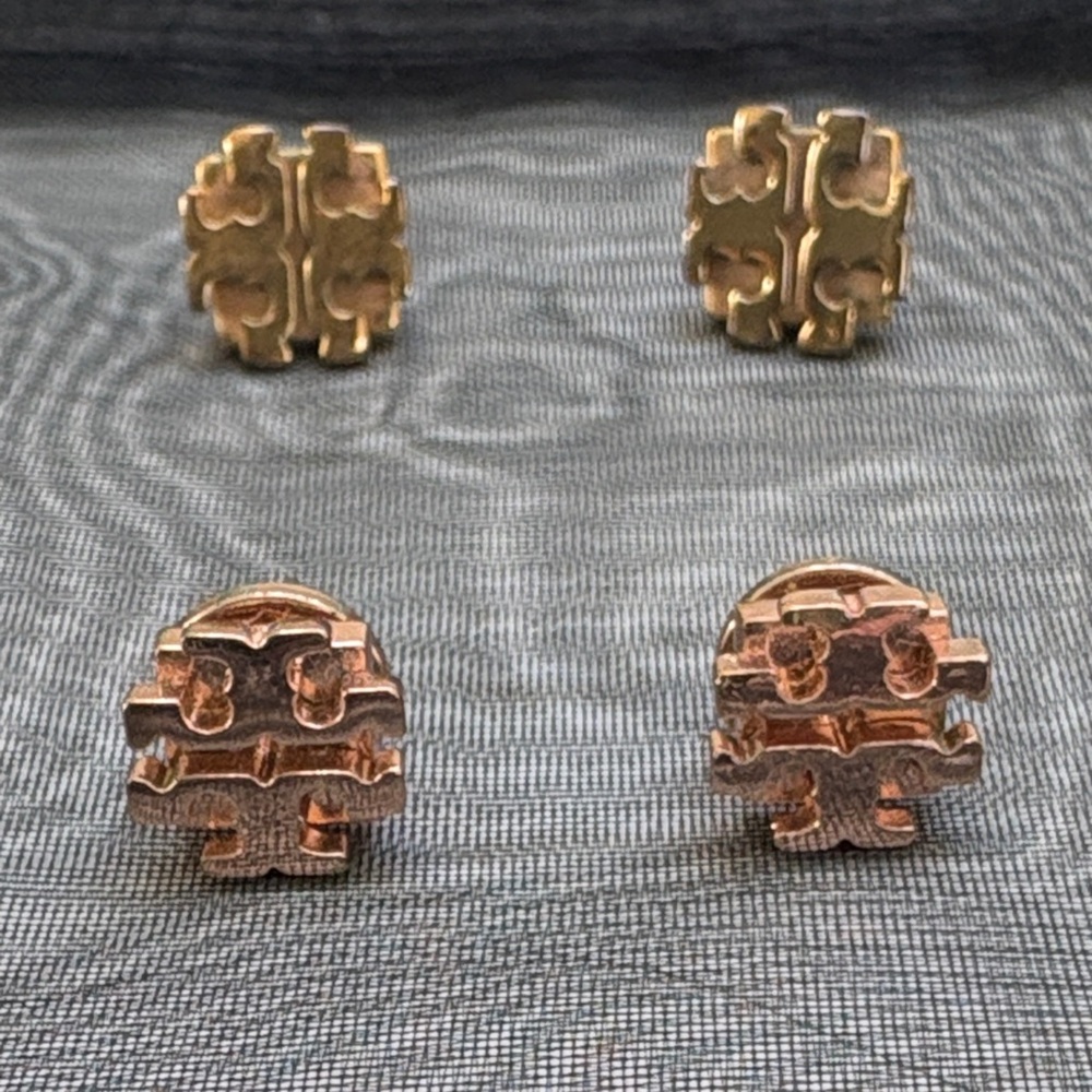 Designer like Gold Rosegold Post Earrings 2 Pair